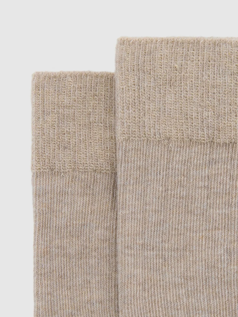Reiss Taupe Cotton Blend Ribbed Loafer Socks, view 3