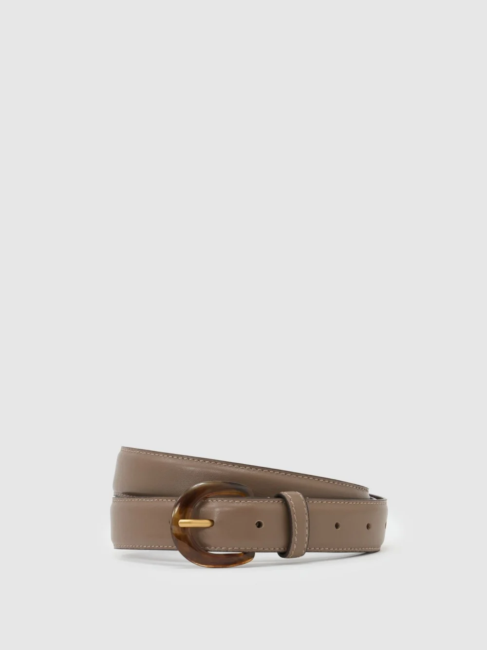 Reiss Taupe Leather -buckle Belt, view 2