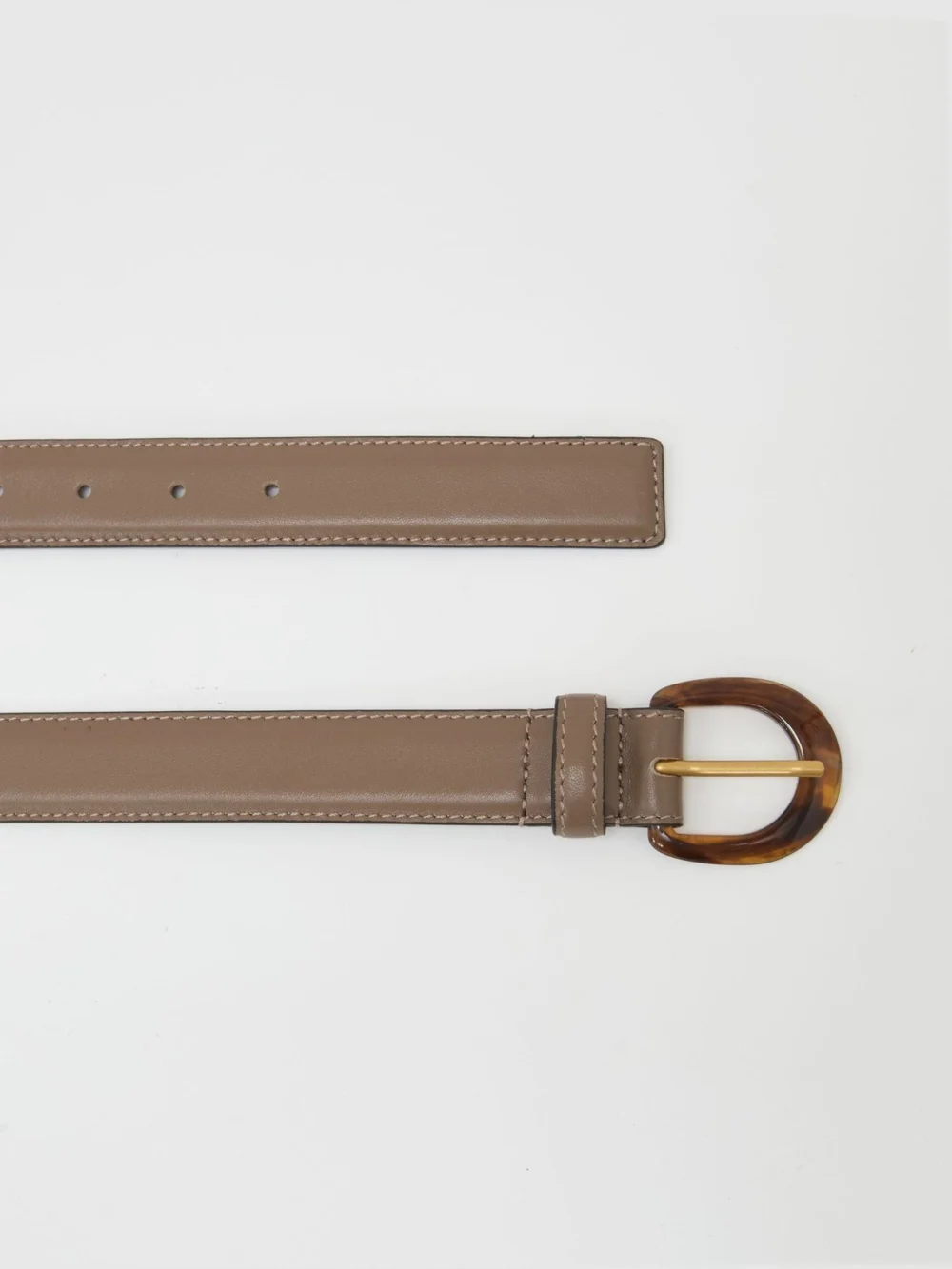 Reiss Taupe Leather -buckle Belt, view 4