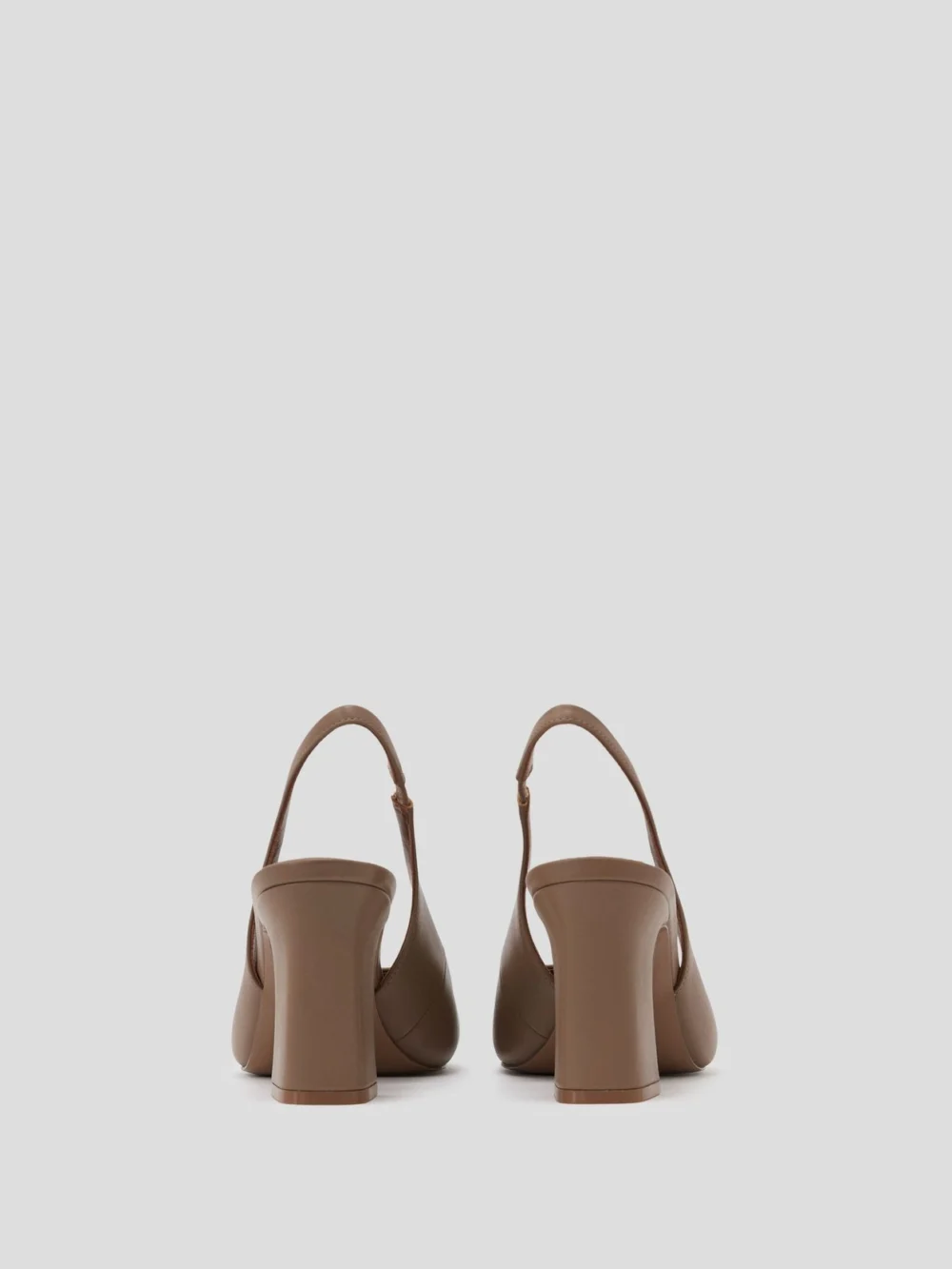 Reiss Taupe Leather Slingback Court Shoes, view 3