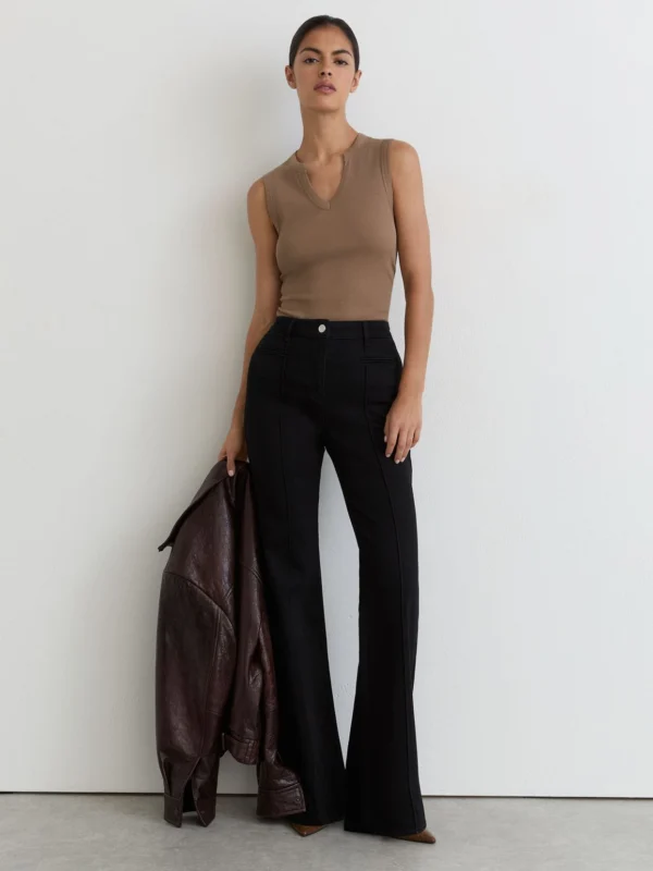 Reiss Taupe Neutral Cotton-stretch Notch-detail Vest