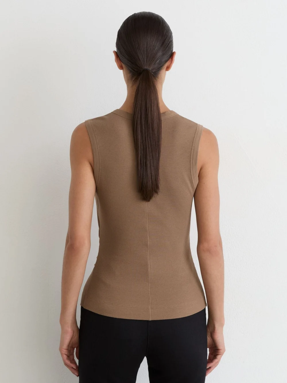 Reiss Taupe Neutral Cotton-stretch Notch-detail Vest, view 4