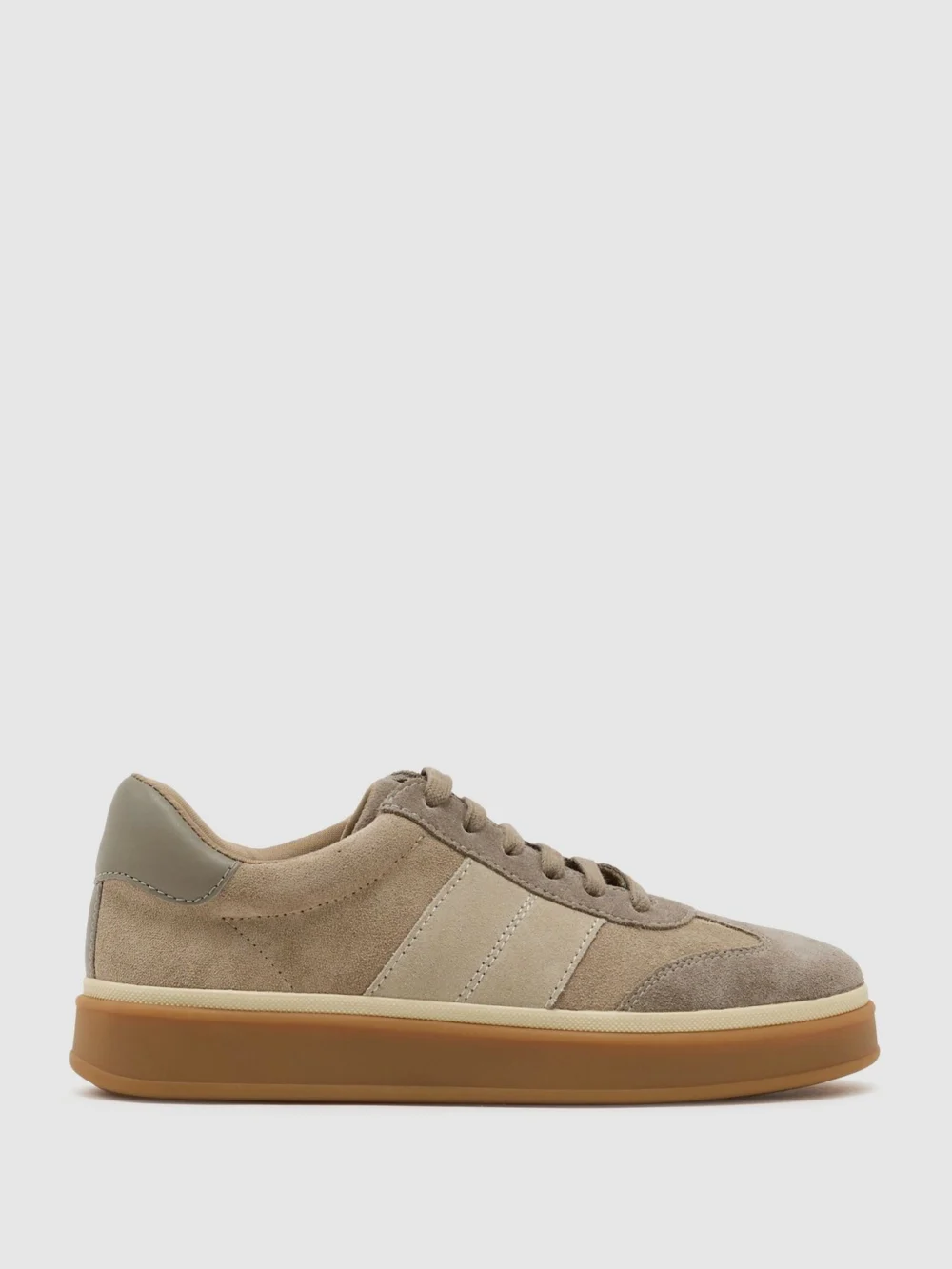 Reiss Taupe Suede Low-top Trainers, view 2