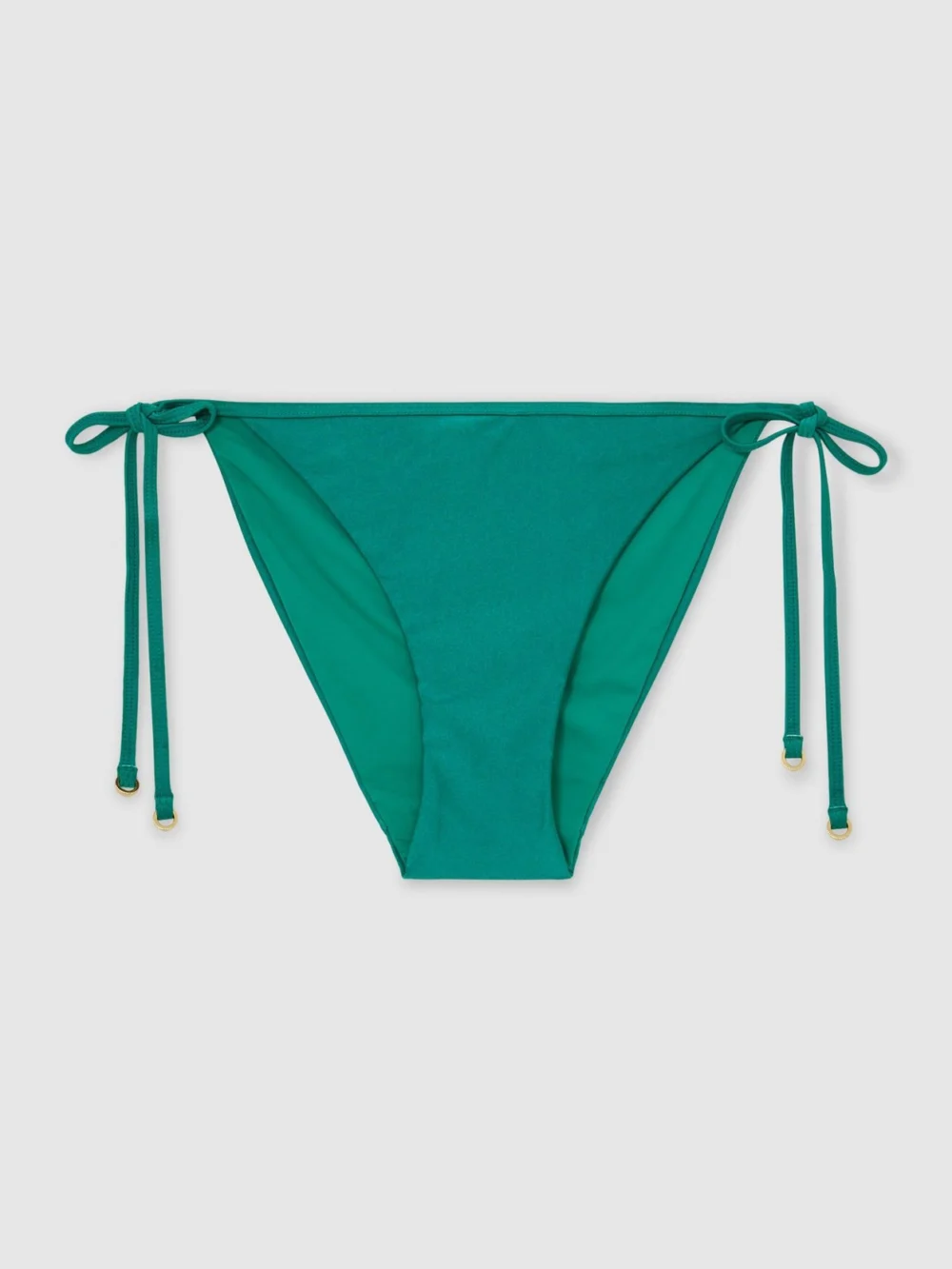 Reiss Teal Blue Shimmer Side-tie Bikini Bottoms, view 2