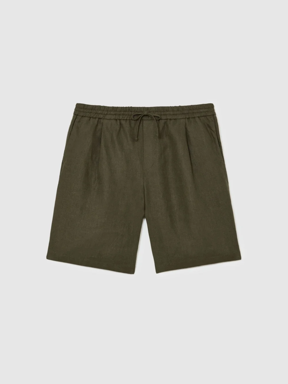 Reiss Thyme Green Barges Linen Drawstrings, view 2