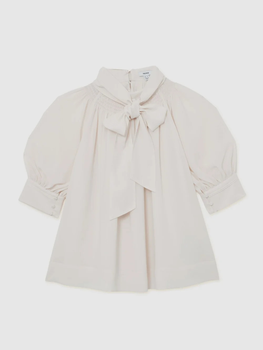Reiss Tie-neck Short-sleeve Blouse, view 2