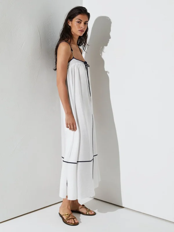 Reiss Tipped Tie-detail Midi Beach Dress