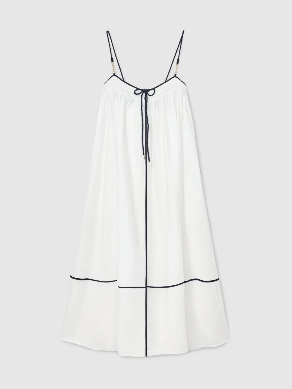 Reiss Tipped Tie-detail Midi Beach Dress, view 2