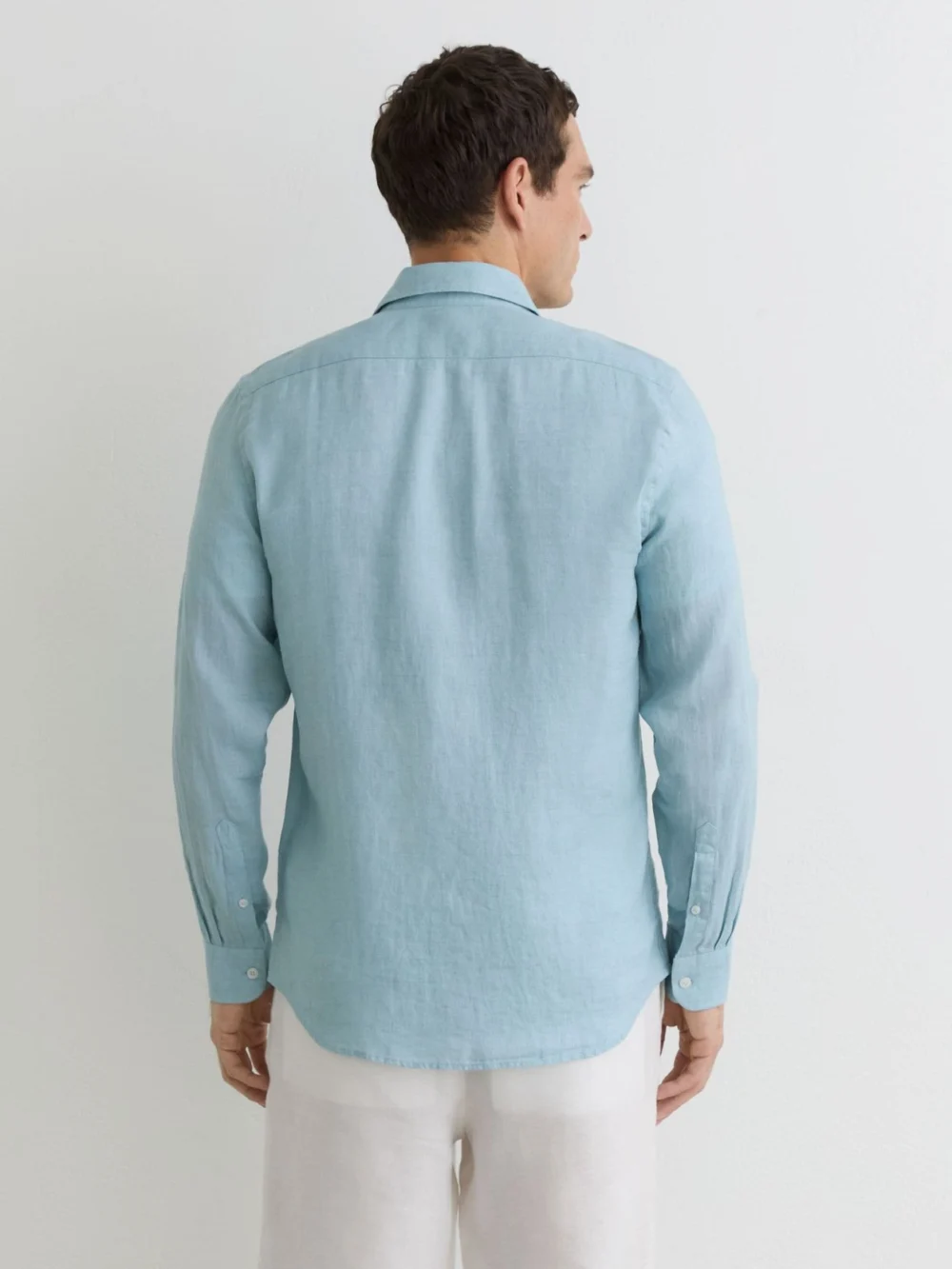 Reiss Ultra Marine Green Linen Regular-fit Long-sleeve Shirt, view 4