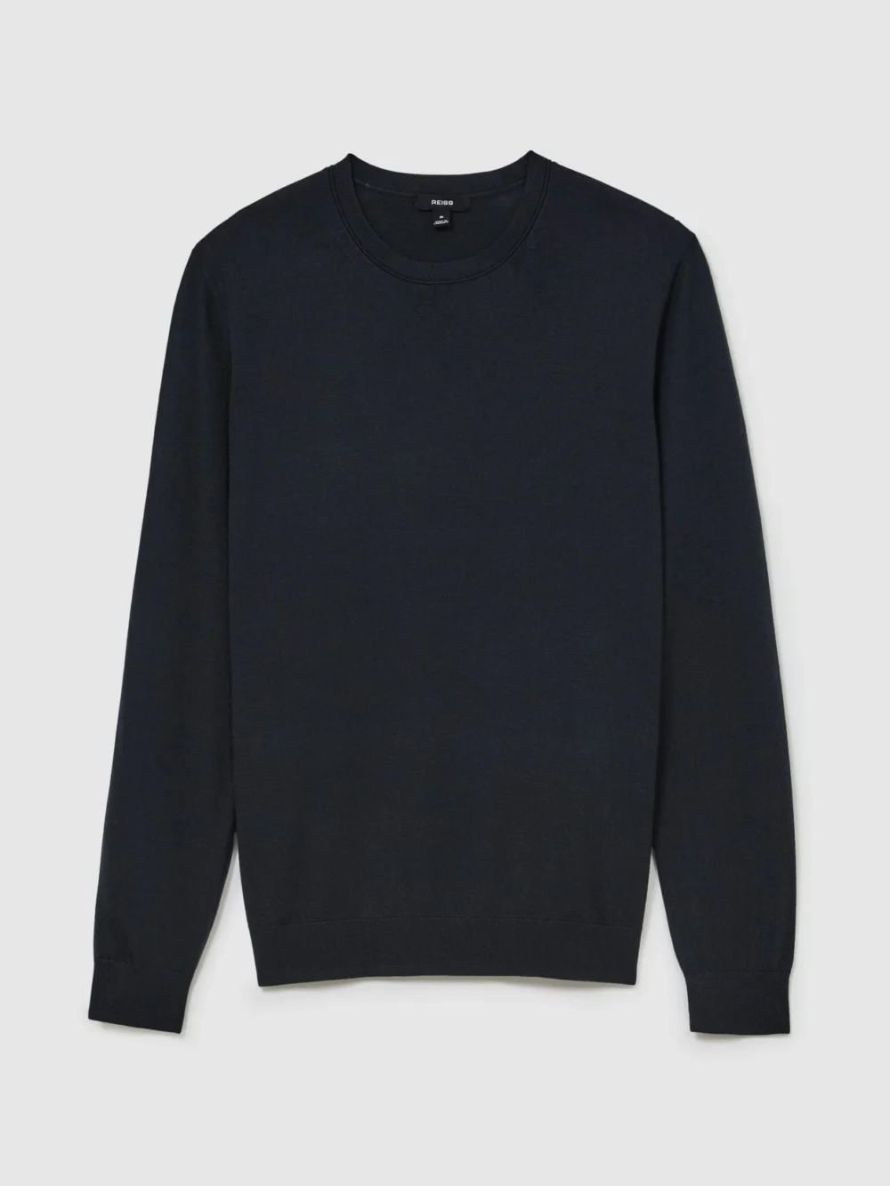 Reiss Vulcan Grey Merino Wool Crew-neck Jumper, view 2