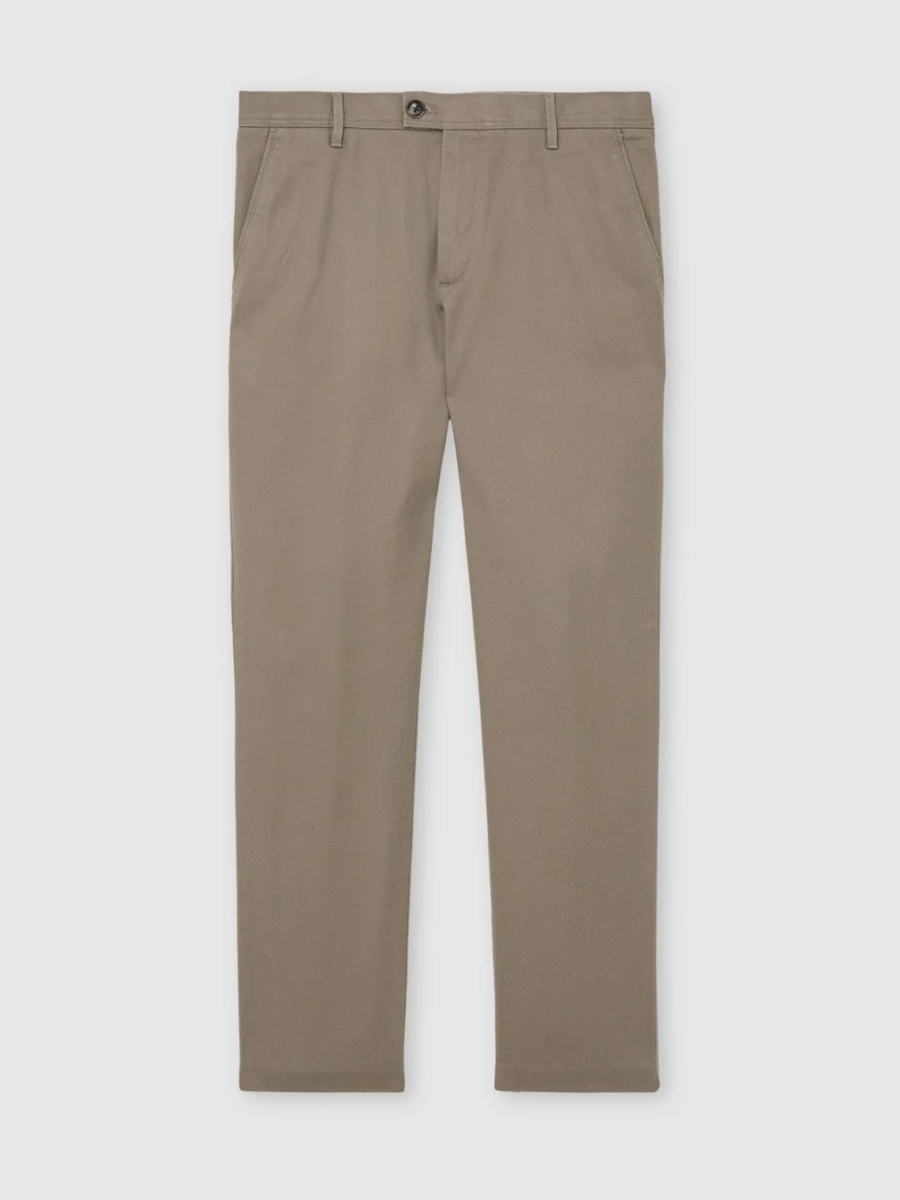 Reiss Walnut Brown Cotton Piqué Chino Trousers, view 2