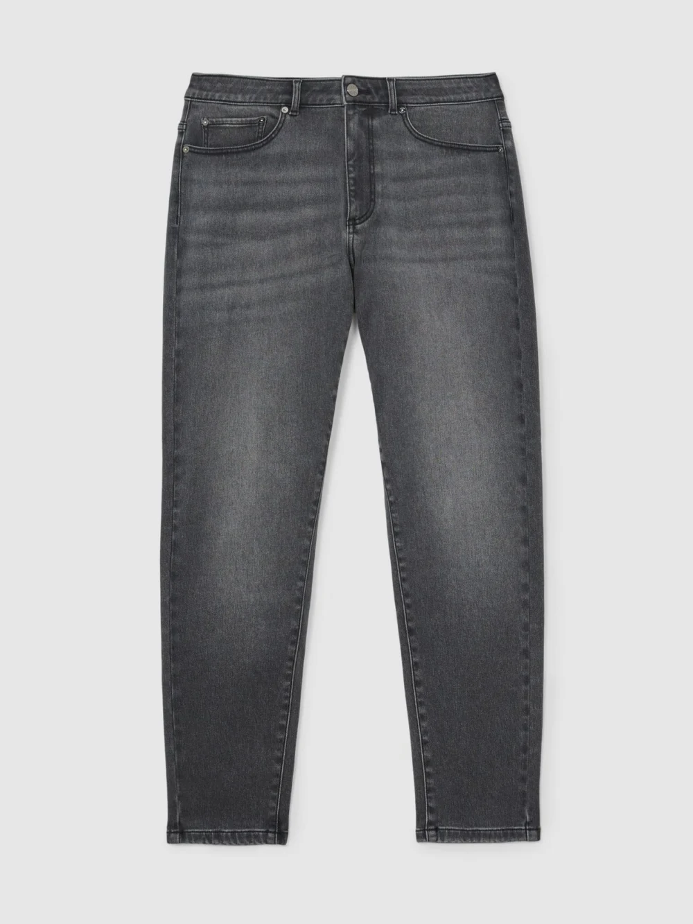 Reiss Washed Black Relaxed-fit Cropped Jeans, view 2