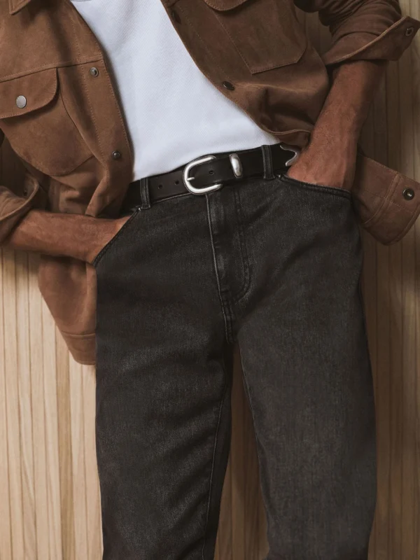 Reiss Washed Black Tapered Slim-fit Jeans