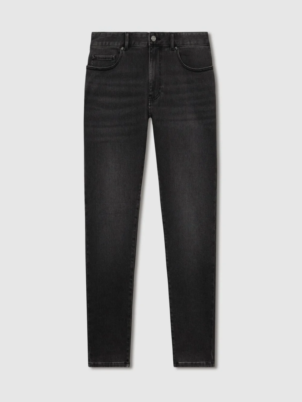 Reiss Washed Black Tapered Slim-fit Jeans, view 2
