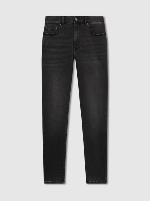 Reiss Washed Black Tapered Slim-fit Jeans