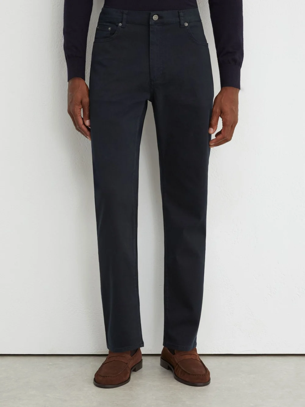 Reiss Washed Blue Cotton-stretch Garment-dyed Slim-fit Jeans, view 3