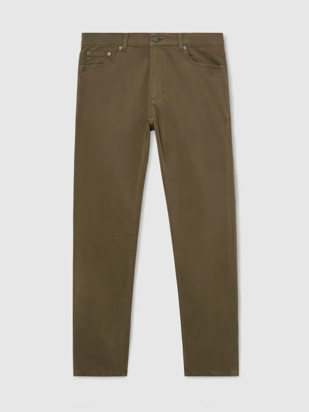 Reiss Washed Green Cotton-stretch Garment-dyed Slim-fit Jeans, view 2