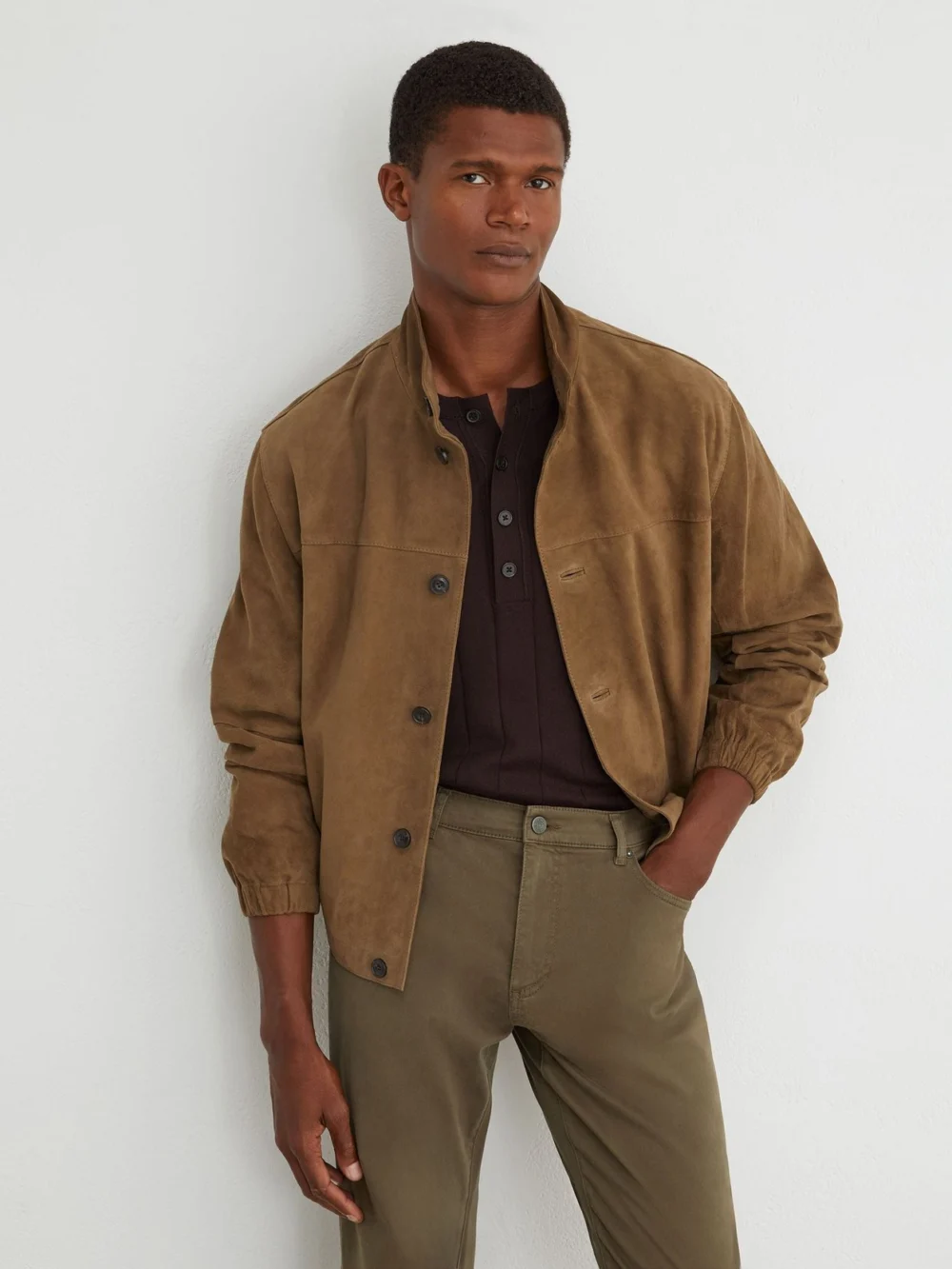 Reiss Washed Green Cotton-stretch Garment-dyed Slim-fit Jeans, view 4