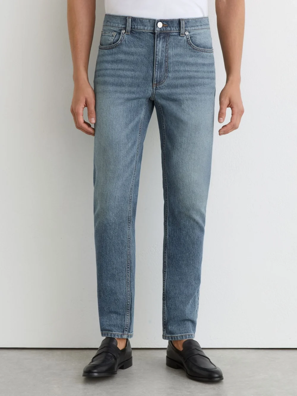 Reiss Washed Indigo Green Cast Cotton-blend Slim-fit Jeans, view 3