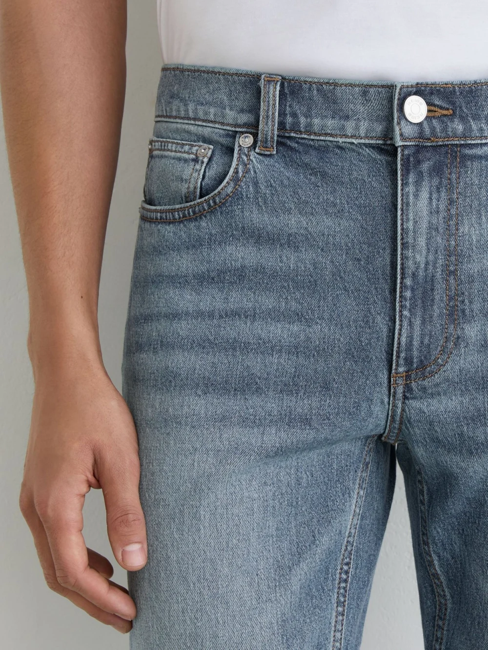 Reiss Washed Indigo Green Cast Cotton-blend Slim-fit Jeans, view 4