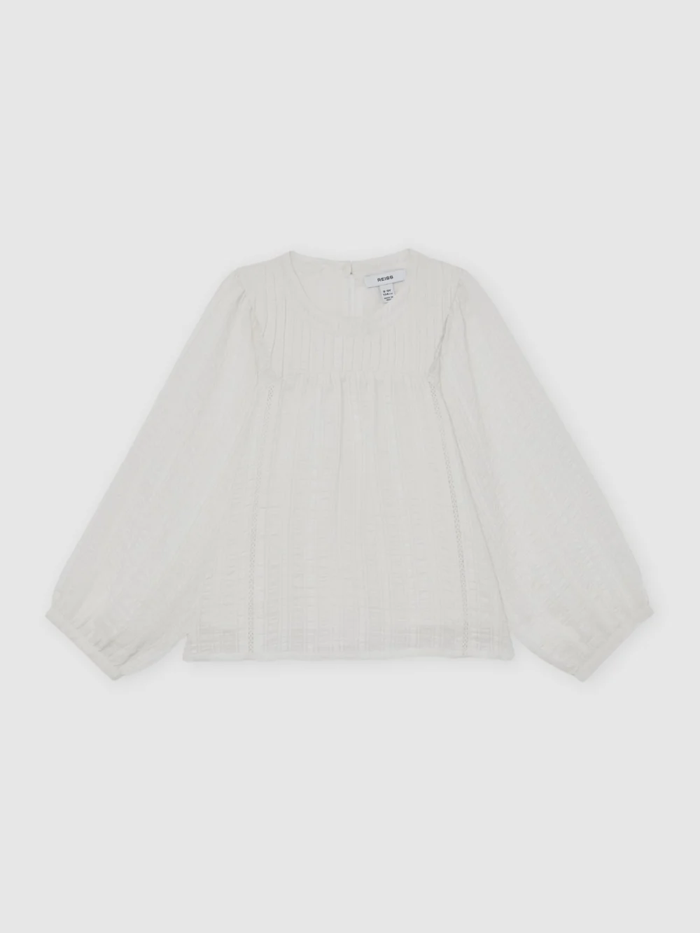 Reiss White 3-9 yrs Cheesecloth Textured Blouse, view 2