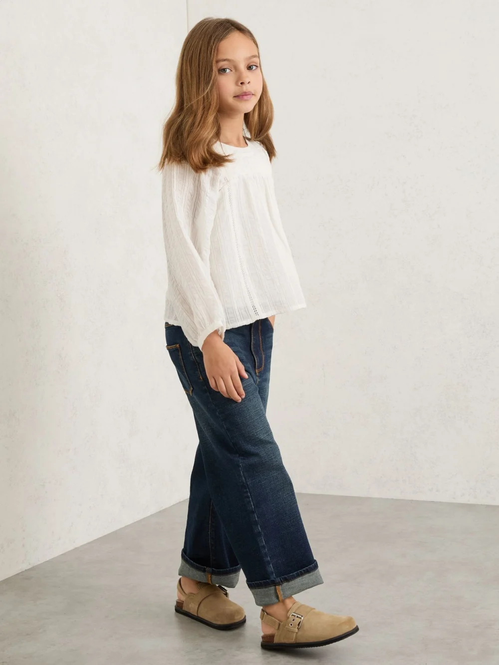 Reiss White 3-9 yrs Cheesecloth Textured Blouse, view 3