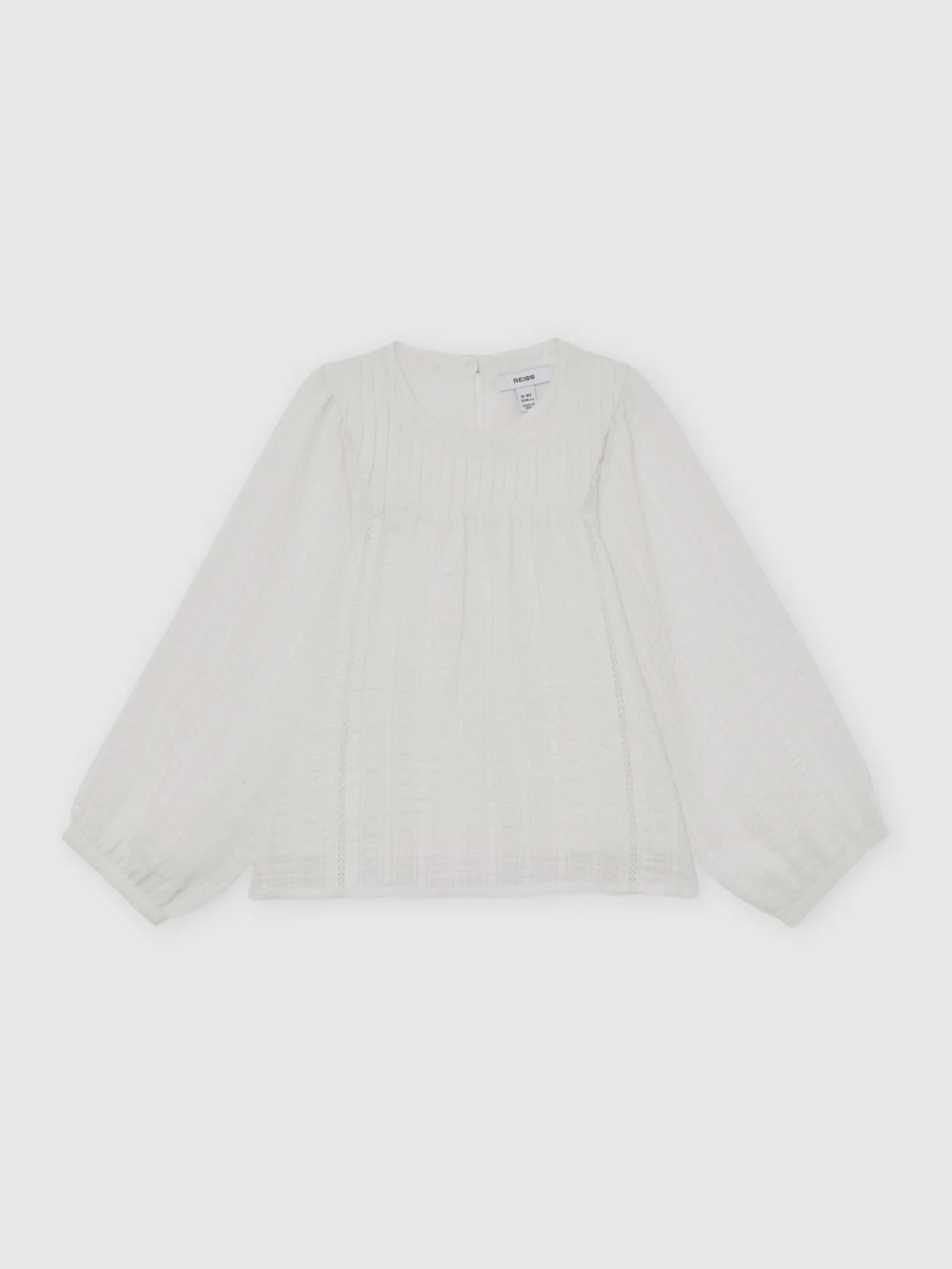 Reiss White 3-9 yrs Cheesecloth Textured Blouse, view 5