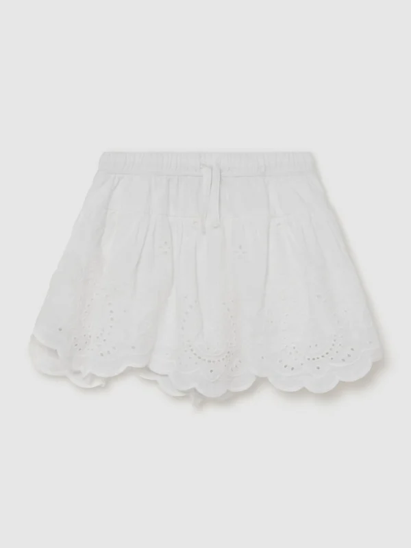 Reiss White 3-9 yrs Cotton Broderie Anglaise Skort