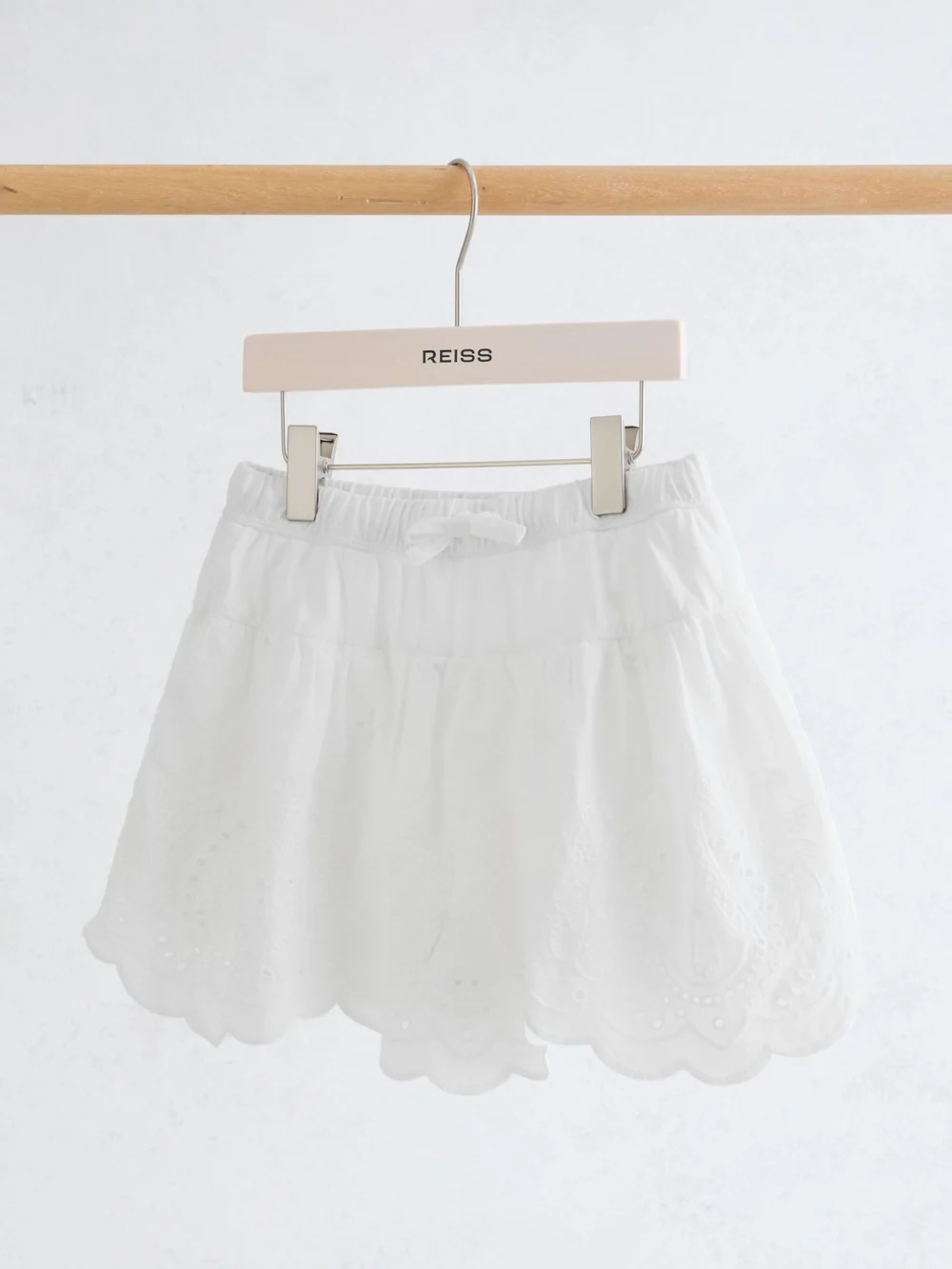 Reiss White 3-9 yrs Cotton Broderie Anglaise Skort, view 2