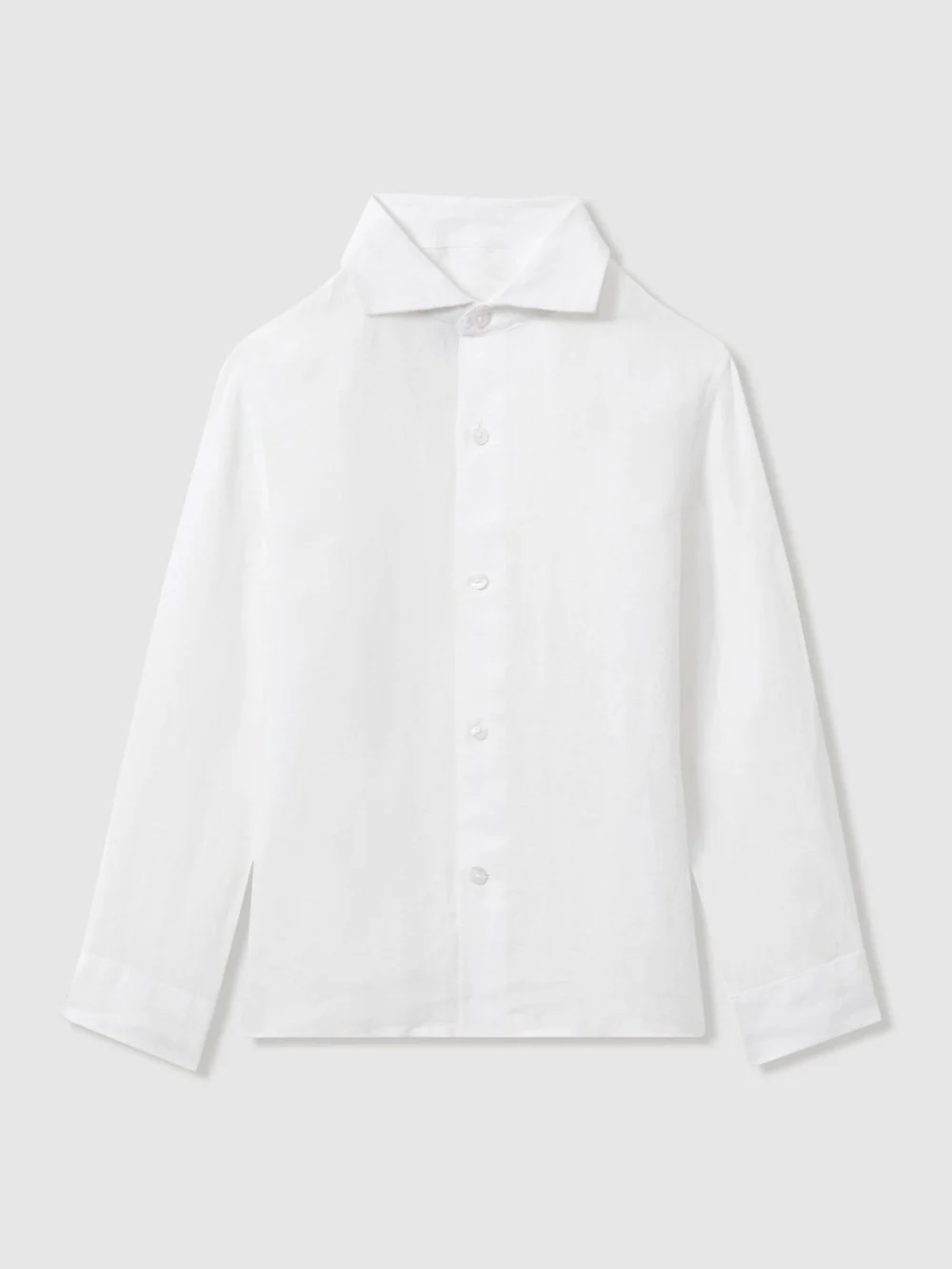 Reiss White 3-9 yrs Linen Cutaway-collar Shirt