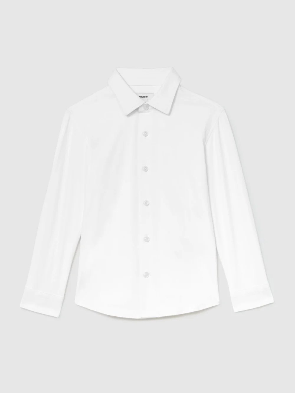 Reiss White 3-9 yrs Stretch Long-sleeve Slim-fit Travel Shirt