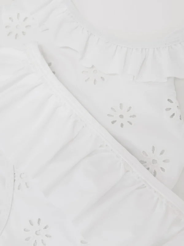 Reiss White 9-13 yrs Broderie Peplum Bikini Set