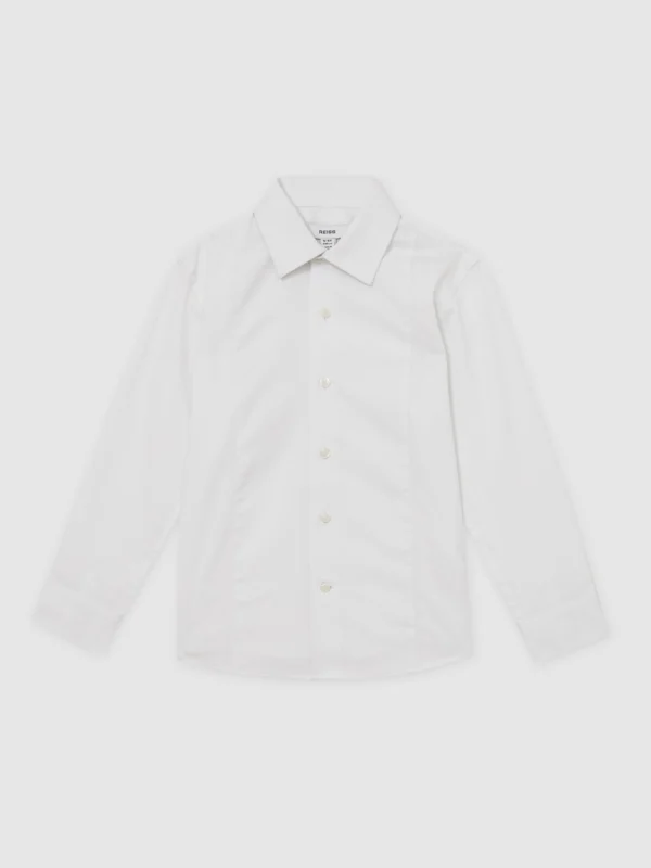 Reiss White 9-13 yrs Cotton Slim-fit Dinner Shirt