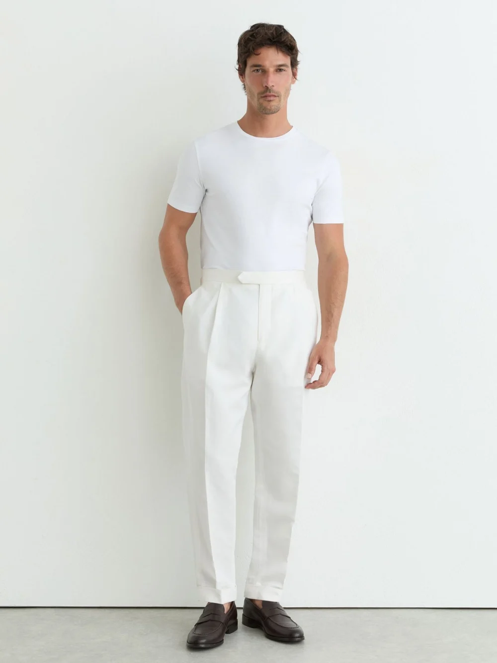 Reiss White Air-water Cotton Muscle-fit T-shirt, view 4