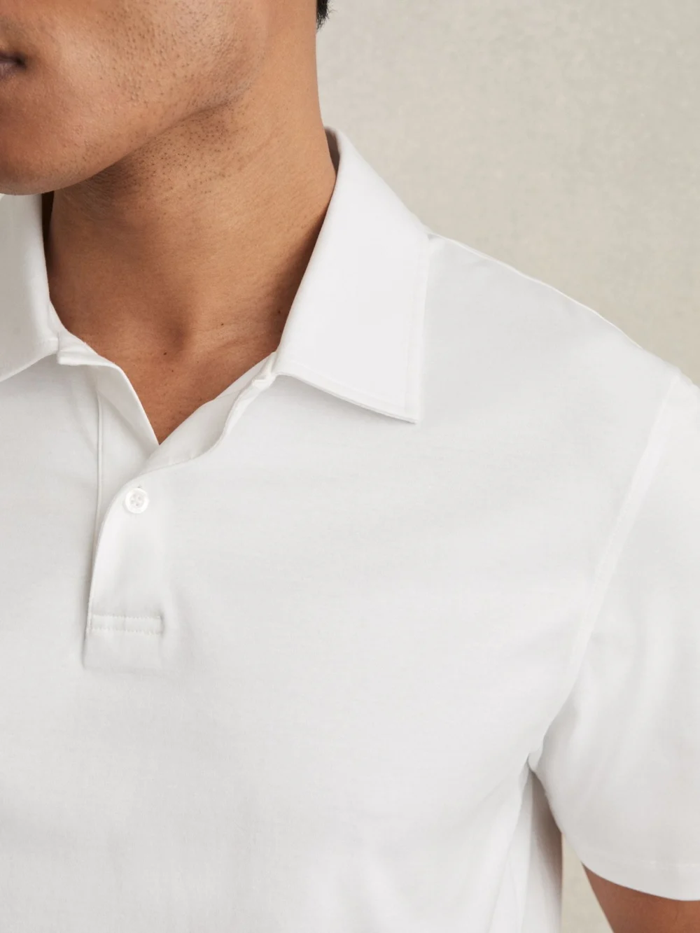 Reiss White Air-water Cotton Polo Shirt, view 3