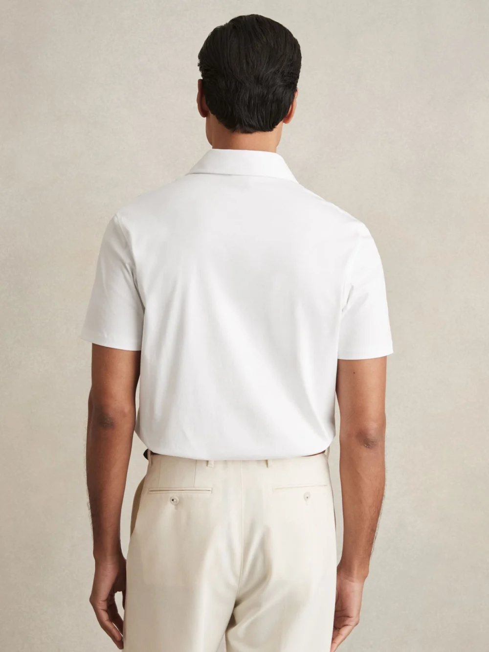 Reiss White Air-water Cotton Polo Shirt, view 4