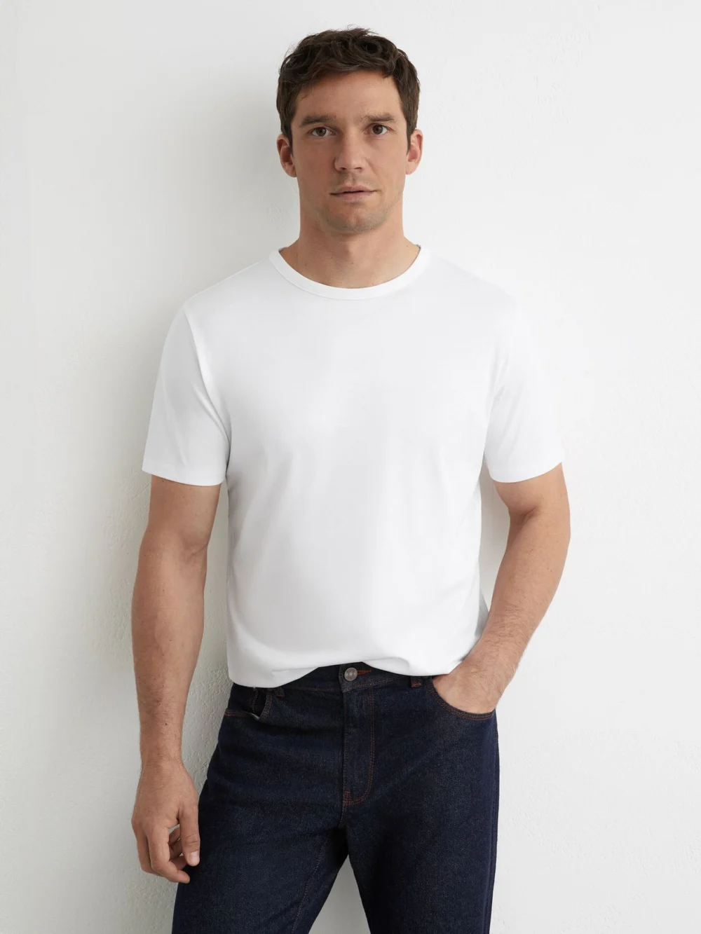 Reiss White Air-water Cotton Tailored-fit T-shirt