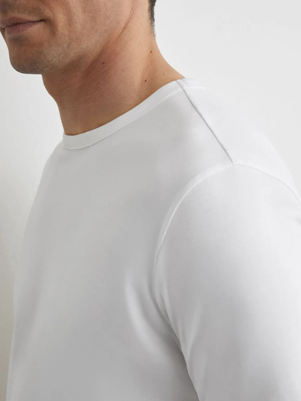 Reiss White Air-water Cotton Tailored-fit T-shirt, view 3