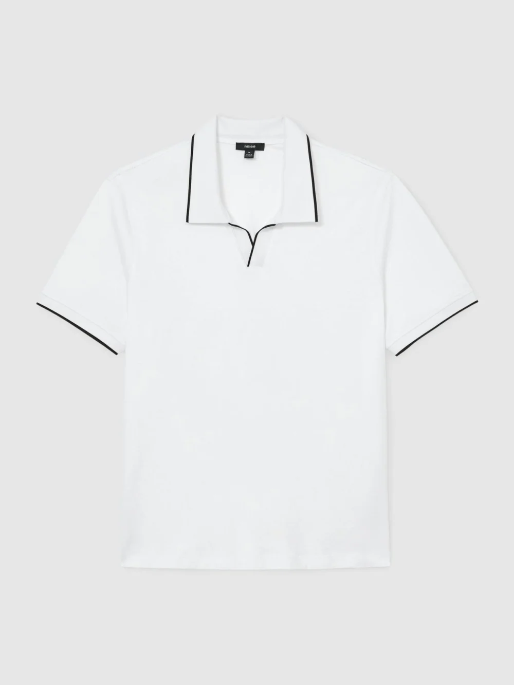 Reiss White Air-water Cotton Tipped Polo Shirt, view 2
