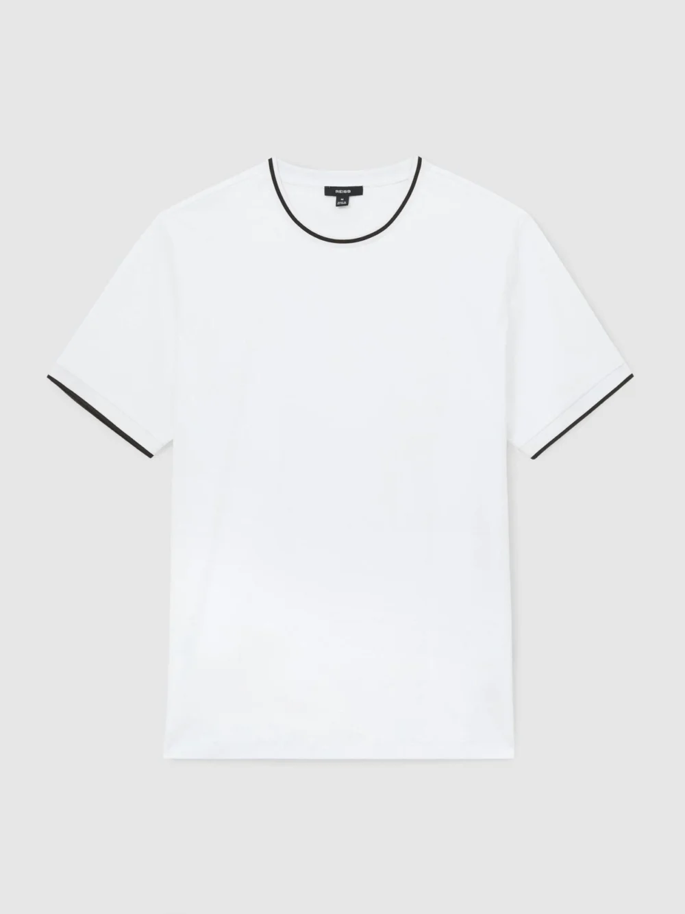 Reiss White Air-water Cotton Tipped Tailored-fit T-shirt, view 2