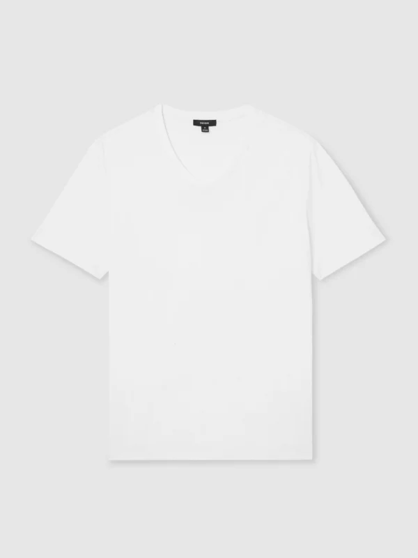 Reiss White Air-water-cotton V-neck Tailored-fit T-shirt