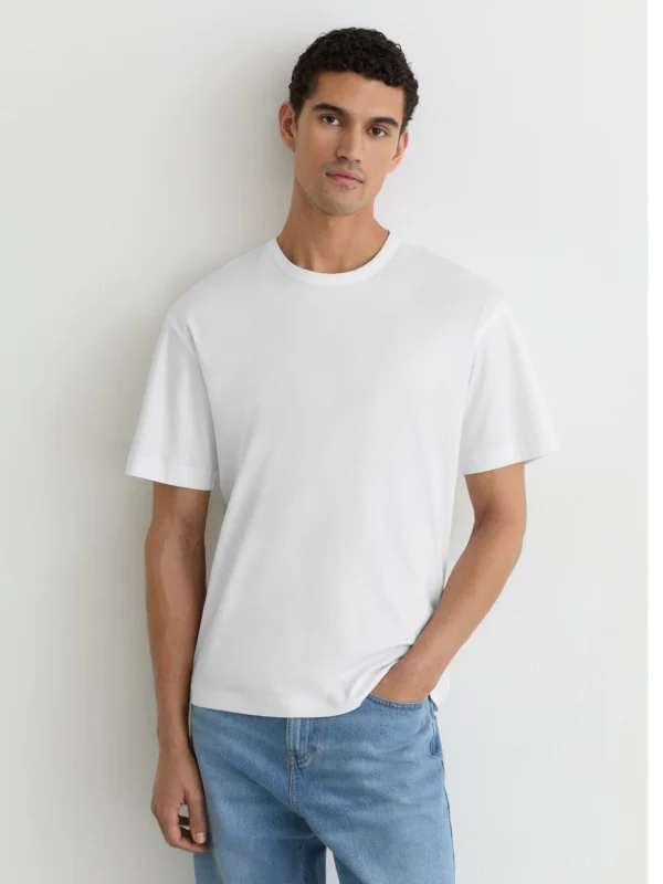 Reiss White Airwater-cotton Relaxed-fit T-shirt