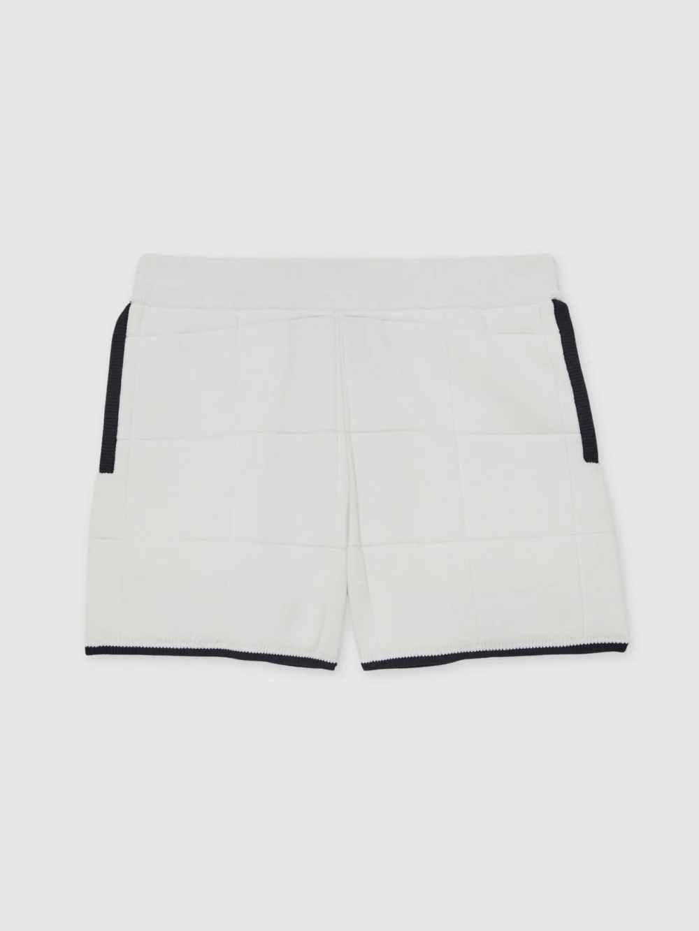 Reiss White & Navy 13-14 yrs Tipped Knit Stitch-detail Shorts, in white/navy