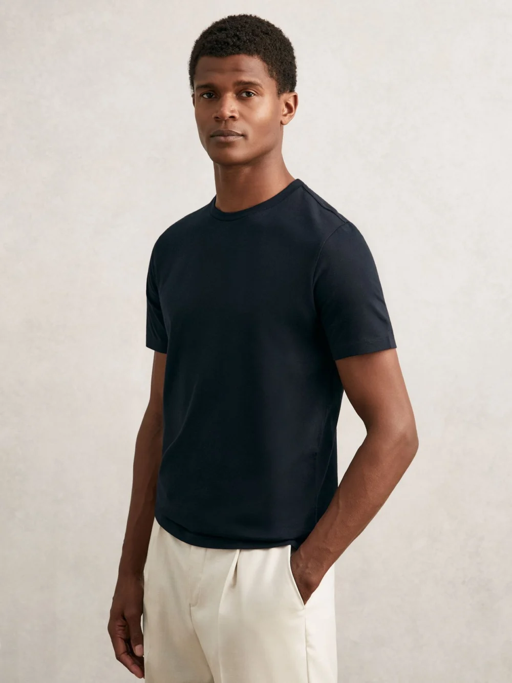 Reiss White & Navy & Sage 3 Pack Cotton Crew-neck Tailored-fit T-shirts 3-Pack, view 2