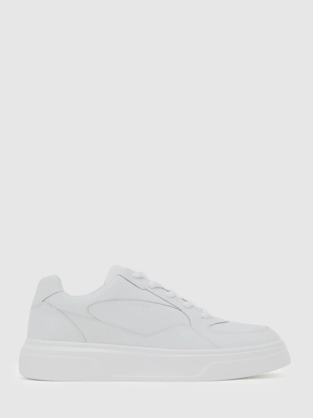 Reiss White Bonded-leather Chunky Sole Trainers, view 2