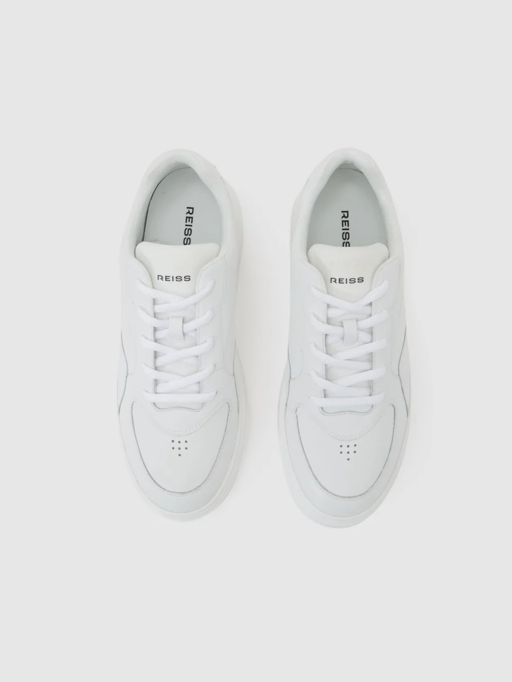 Reiss White Bonded-leather Chunky Sole Trainers, view 3