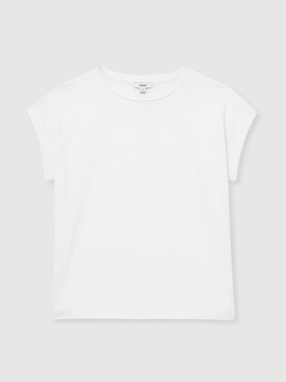 Reiss White Brushed-cotton Crew-neck T-shirt, view 2