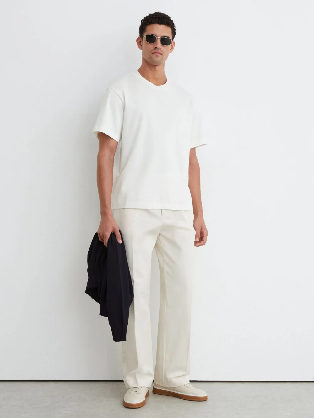 Reiss White Cotton Beach-print Relaxed-fit T-shirt, view 3