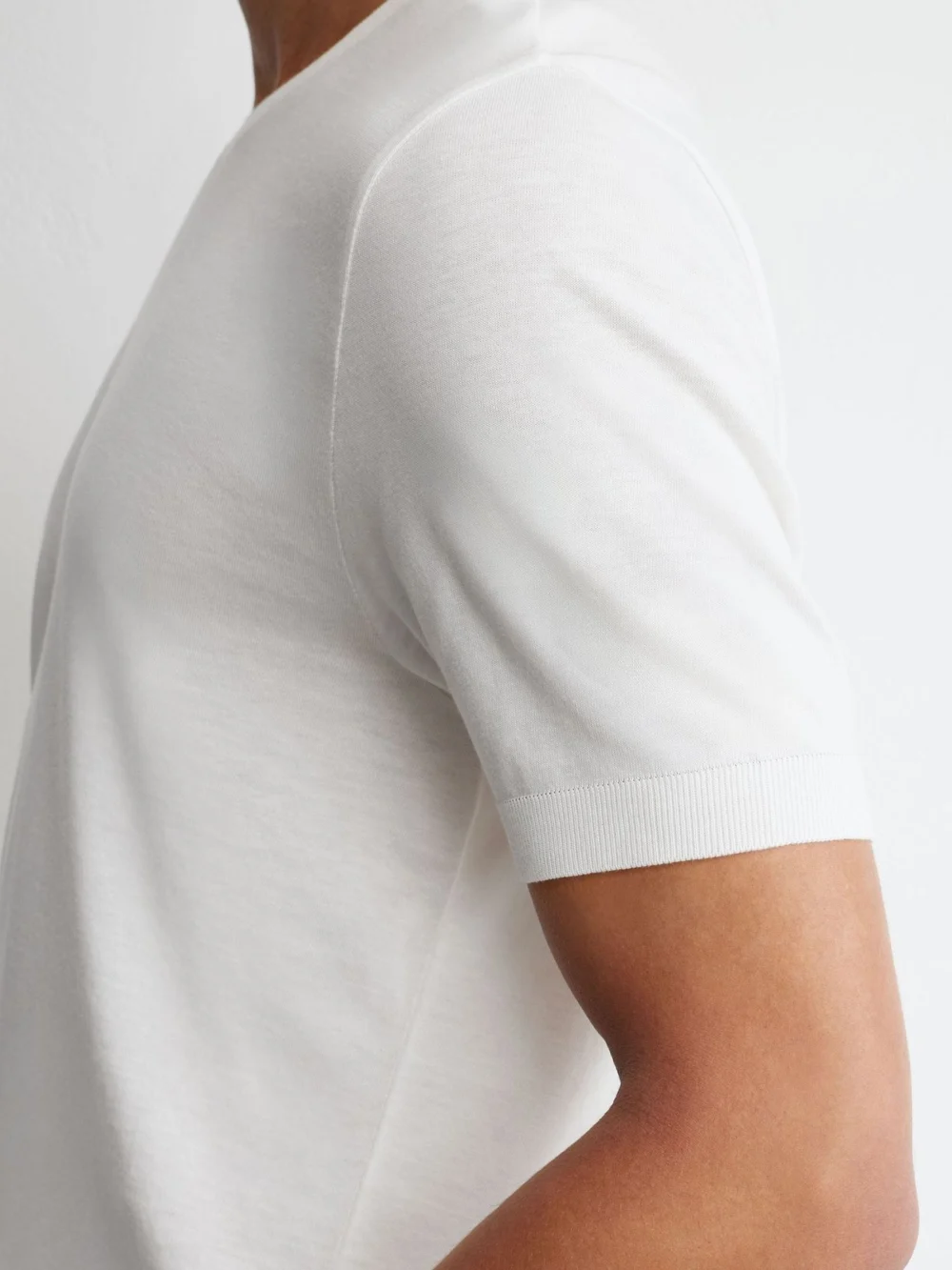 Reiss White Cotton- Crew-neck Modern-fit T-shirt