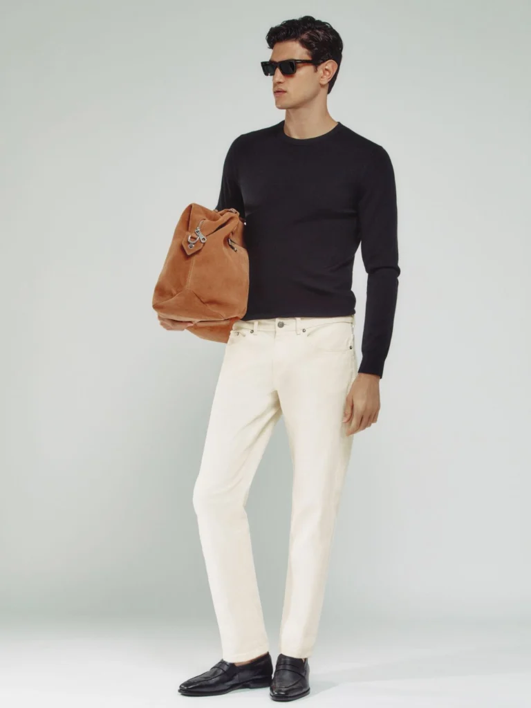 Reiss White Cotton Cropped Jeans